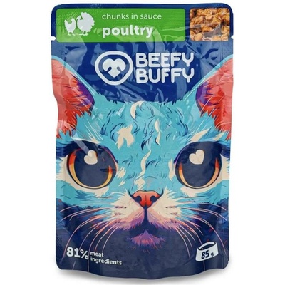 Beefy Buffy mäsové hydinové kúsky v omáčke 85 g