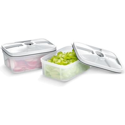 Severin Комплект 2бр вакуумни кутии за храна Severin ZB 3620, 750 мл, BPA Free, FoodSave, Прозрачен/бял (SEVERIN 3620 ZB)