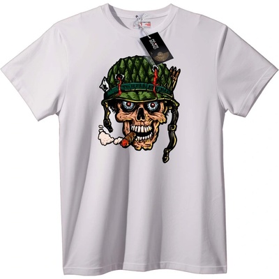 NOONEBRAND Тениска с череп на войник - 7XL, White