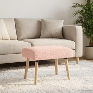 vidaXL Пейка Едноцветен Розово 60 x 40 x 45 см Букле (42038401)