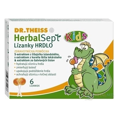 Naturprodukt Dr.Theiss HerbalSept Kids HRDLO Lízátka 6 ks