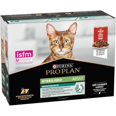 PRO PLAN Adult Sterilised Maintenance hovězí 10 x 85 g