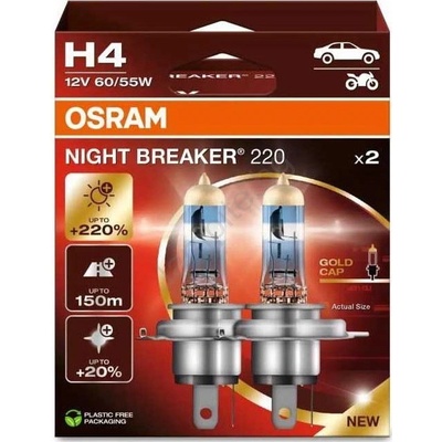 OSRAM КОМПЛЕКТ 2x Авто крушка NIGHT BREAKER H4 P43t 60/55W 12V - Osram (OA0009)