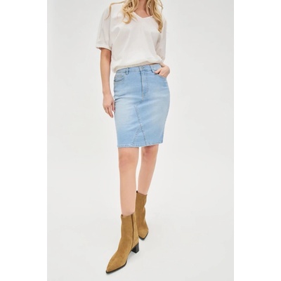 Marisse Moodo Blue Denim Skirt svetlomodrá biela kaki