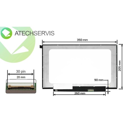15.6" displej N156HCA-EAC - 30 pin eDP FHD elektronika 260mm