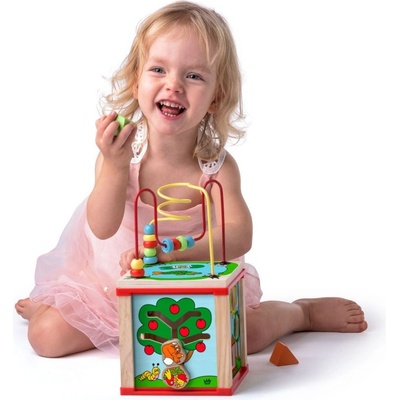 Woody didaktická kostka malá s magickými kolečky