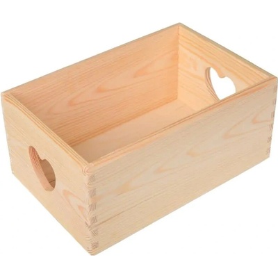 Fenwit Fenwit Dřevěná krabička s úchyty ve tvaru srdíčka 30 x 20 cm