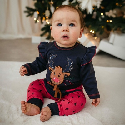 Eevi Detská súprava Hi Reindeer ružová