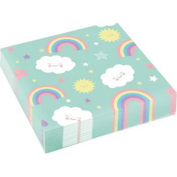 Amscan Салфетки Дъга и облак 33 x 33 см