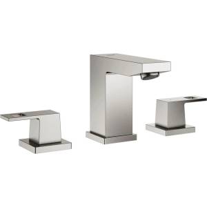 GROHE Eurocube S смесител за умивалник с двойна ръкохватка, матиран хром, Supersteel, с вентил (20351DC0)