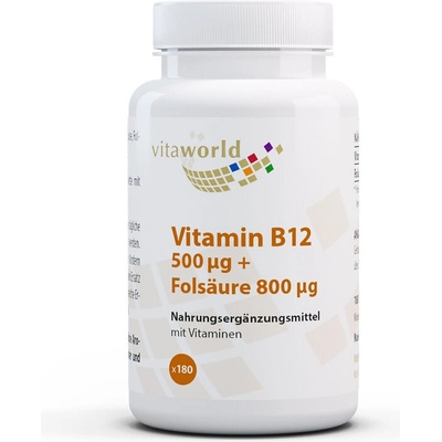 vitaworld Витамин В12 + Фолиева киселина 180 таблетки | Vita World (16938429 VW)