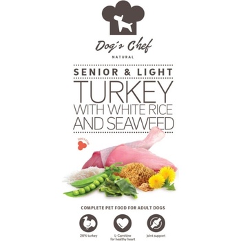 Dog's Chef Turkey with white rice and seaweed Senior & Light 0,5 kg