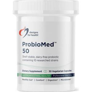 Designs for Health Пробиотик ПробиоМед-50 млрд. активни пробиотици, 10 щама формула 30 капсули | Designs for Health (00510 (PBM050) DFH)