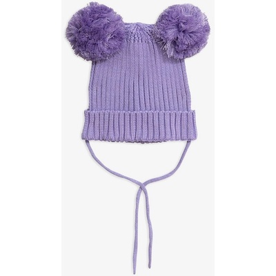 Mini Rodini Fialová čiapka s 2 brmbolcami
