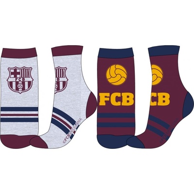 FC Barcelona Chlapčenské ponožky svetlo šedá/vínová