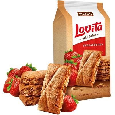 Roshen Lovita Cake Strawberry/jahoda 168 g