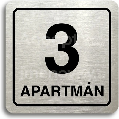 ACCEPT Piktogram 3 apartmán - stříbrná tabulka - černý tisk