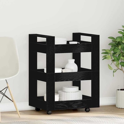 vidaXL Кухненска количка Черния дъб 60 x 45 x 80 см Инженерно дърво (862119)