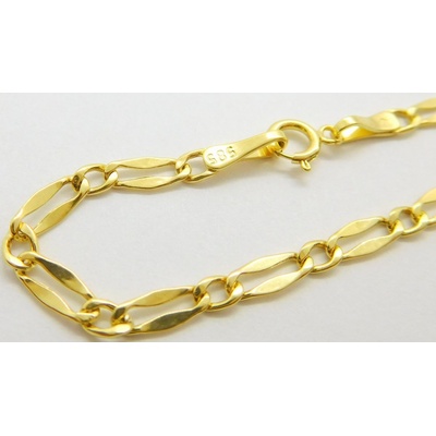 Klenoty Budín Dámský mohutný zlatý pevný náramek FIGARO 19cm 585/0,86gr H081
