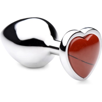 Image 1 of Booty Sparks Gemstones Red Jasper Heart Anal Plug Medium