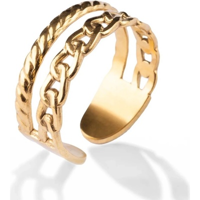 Marc Malone Rozdvojený pozlacený prsten Isari MCR250277G