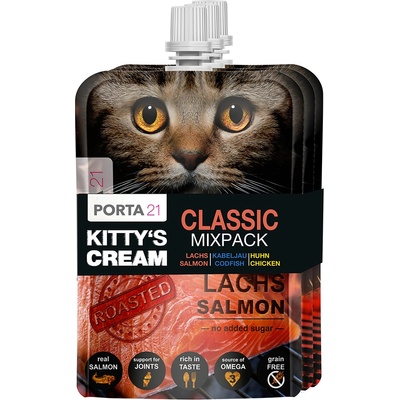 Porta 21 9 x 90 г (3 вкуса) Порта 21 Kitty's Cream Mixpack мокра храна за котки