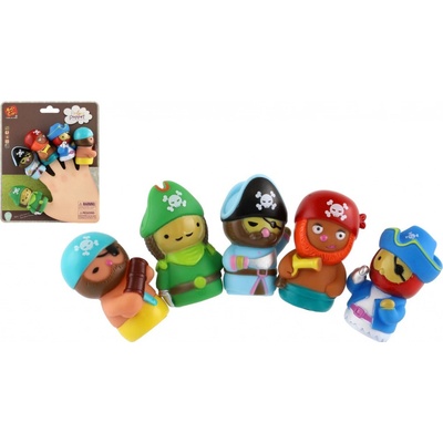 Teddies Maňuška prstový piráti 5ks guma 6cm na karte 16,5x20cm