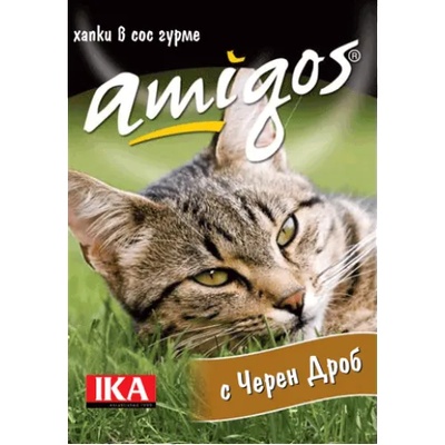 Amigos - ЧЕРЕН ДРОБ, пълноценна храна за израснали котки - консерва, АВСТРИЯ - 415 гр