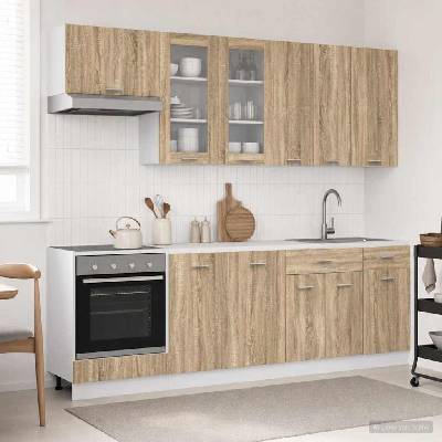 vidaXL Кухненски единица LYON 8 pcs Дъб сонома Инженерна дървесина (3438205)