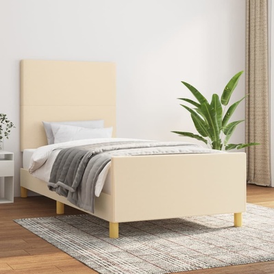 zahrada-XL 3124860 Rám postele bez matrací krémově textil