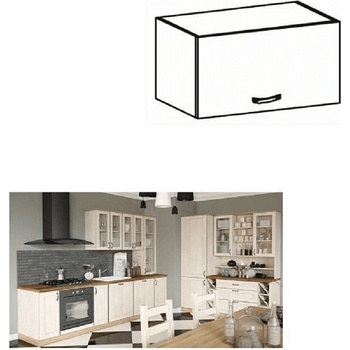 Горен хоризонтален шкаф Royal G60KN бяло и северен бор