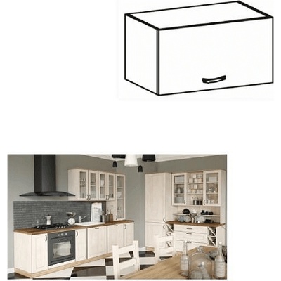 Горен хоризонтален шкаф Royal G60KN бяло и северен бор