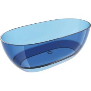Mexen Pure прозрачна свободностояща вана 170 x 80 см, деним, хромиран отвор (58071708007)