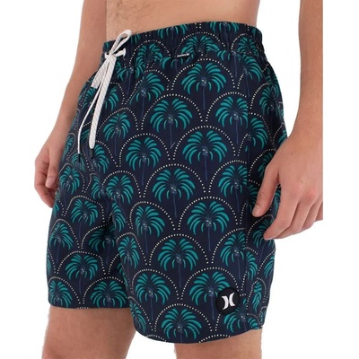 Hurley Бански гащета Hurley Volley Icon Printing Press Palm swimming shorts - Blue (Obsidian)