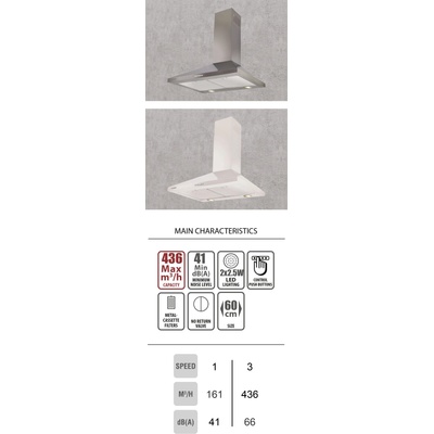 Lino FIRST PB Wh A60 Декоративен аспиратор Бял (FIRSTPBWhA60)