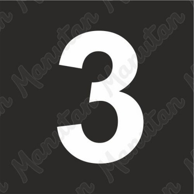 Manutan Šablóna číslice 3, plast 235 x 235 x 0,5 mm výška číslice 160 mm
