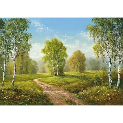 Obraz krajiny s lesní cestou 1 deska 100x60