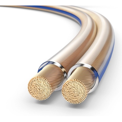 PureLink speaker cable OFC 2x4.00mm2 (0.10mm), 30.0m, transparent with blue characteristic curve - SP020-030