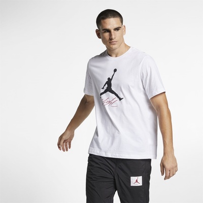 Air Jordan Мъжка тениска Air Jordan AJ Jumpman T-Shirt Mens - White/Black