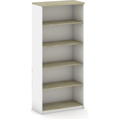 Mirelli, Kancelářský regál 800 x 400 x 1800 mm, bílá/dub sonoma – Hledejceny.cz