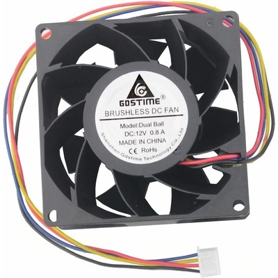 Ventilátor 92x92x38mm, 12V DC, XH2.54 - 4pin