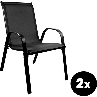 Aga 2x Zahradní židle MR4400BC-2 Černá – Zboží Dáma