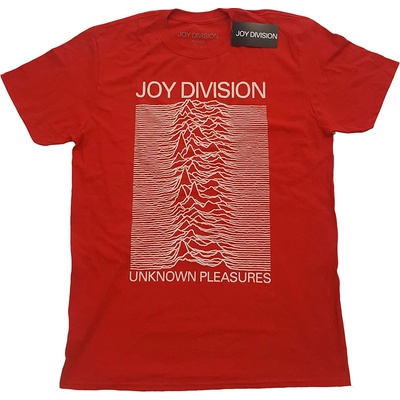 Joy Division tričko Unknown Pleasures White On Red červené