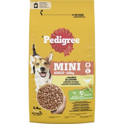 Pedigree Dry Adult Mini drůbeží se zeleninou 1,4 kg