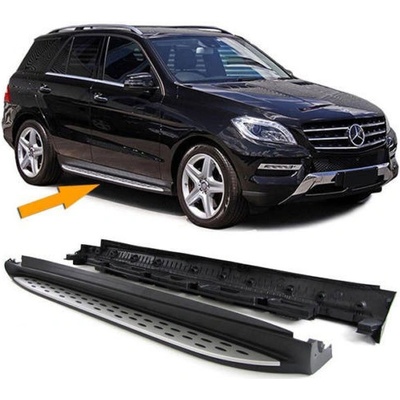 Boční nášlapy Mercedes Benz ML (W166) / GLE (W166) stříbrné | Zboží Auto