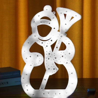 eCa Vánoční závěsná LED Sněhulák 42 x 25 cm IP20 studená bílá