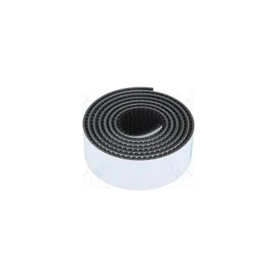 Páska se suchým zipem W 25mm L 1m Thk 5,8mm kaučukové černá