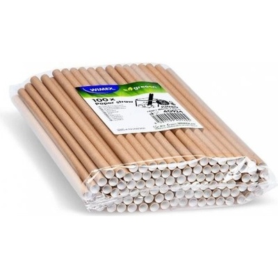 Wimex Jumbo Papírová Kraft brčka 8 mm x 20 cm 100 ks