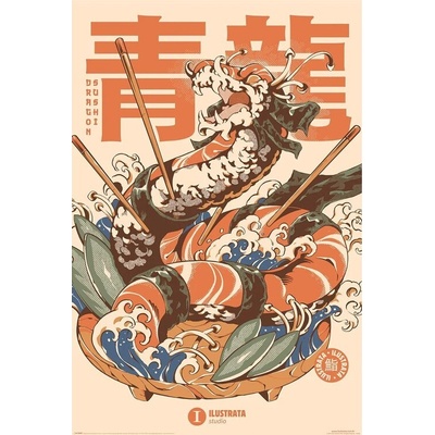 Plagát, Obraz - Ilustrata - Dragon Sushi, 61 × 91.5 cm