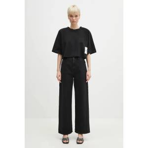 Fiorucci Памучна тениска Logo Label Cropped Padded (U02SPTSH106CJ01BK01)